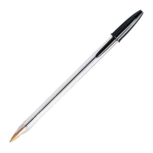 Bic BIC 027226 Cristal Stick Ballpoint Pen; Medium Tip; Black; Pack - 12 27226